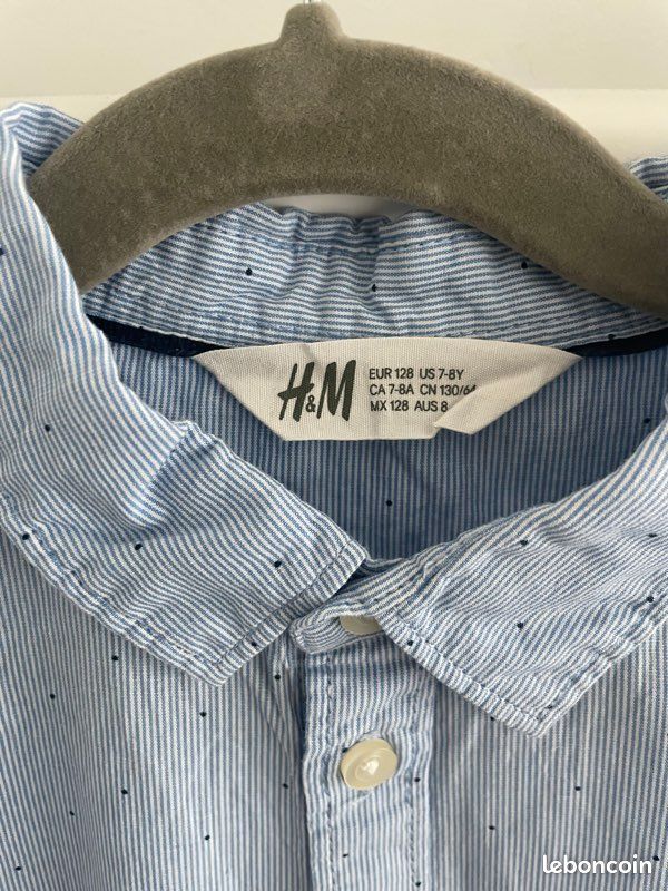 Lot De 3 Chemises Garçon H&M Manches Courtes - Taille 4 Ans, Occasion En Très Bon état