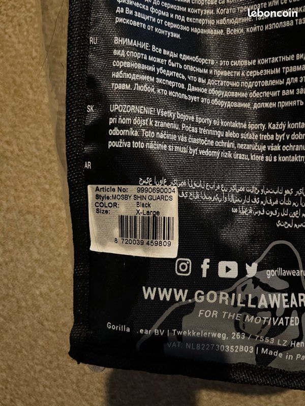 Protèges-tibia Boxe Thaï - KB GORILLA - XL. Jamais servis (image 3)