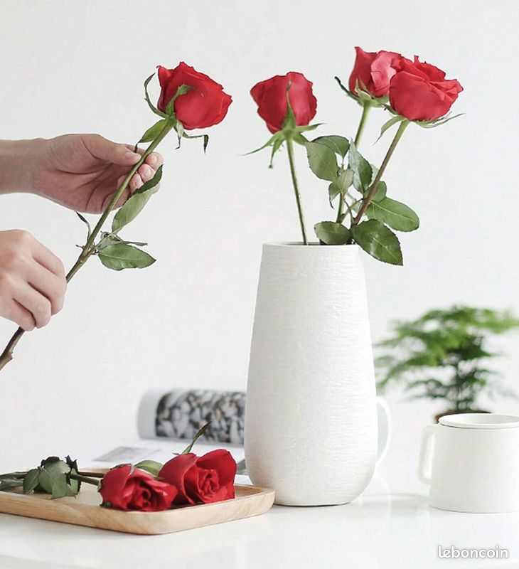 1 pièce Vase unicolore fleur moderne porcelaine pour fleur pour domicile (image 1)