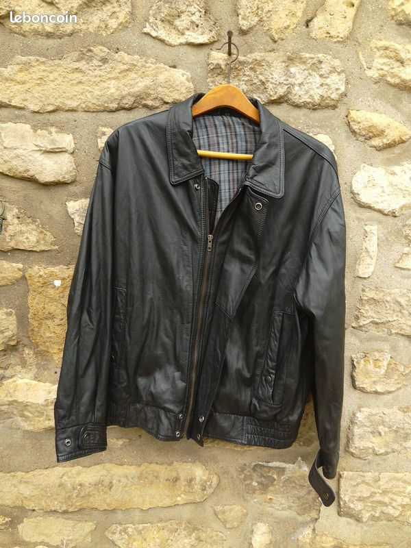 Blouson de cuir noir taille 52 homme markastor (image 1)