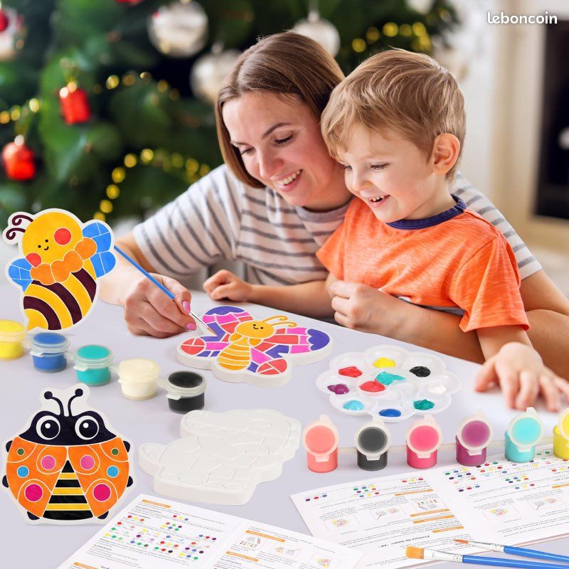 Kit Peinture Sur Pierres Lumineuses - Activité Manuelle Enfants 3-12 Ans - Loisir Créatif