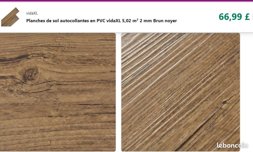 Dalle PVC Adhesive Sol, Planche de Plancher Revêtements de Sol Planches de plancher PVC Non auto-adhésif 5,26 m² Marron noyer (image 3)