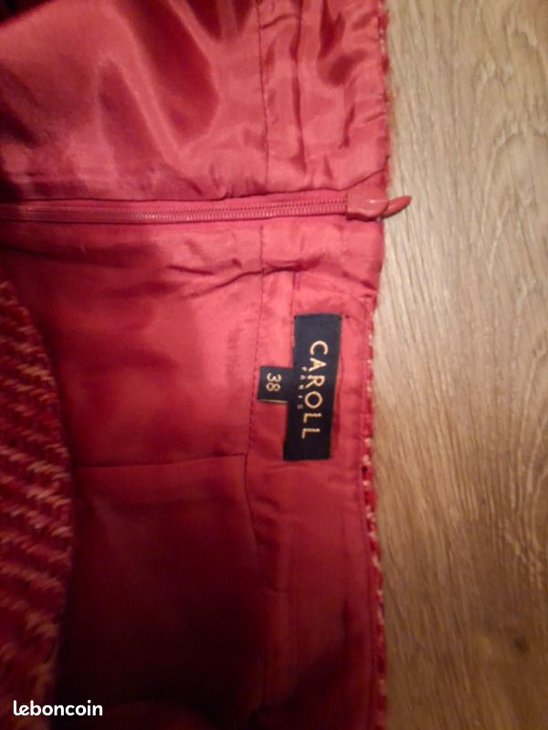 Jupe Droite Caroll – Taille 38 – Laine Chinée Grise – Vintage Années 90 – Fabriquée En France