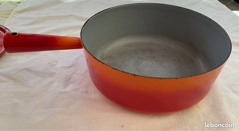 Poêlon/sauteuse vintage en acier emaillé orange volcanique, diamètre 26 cm (image 5)