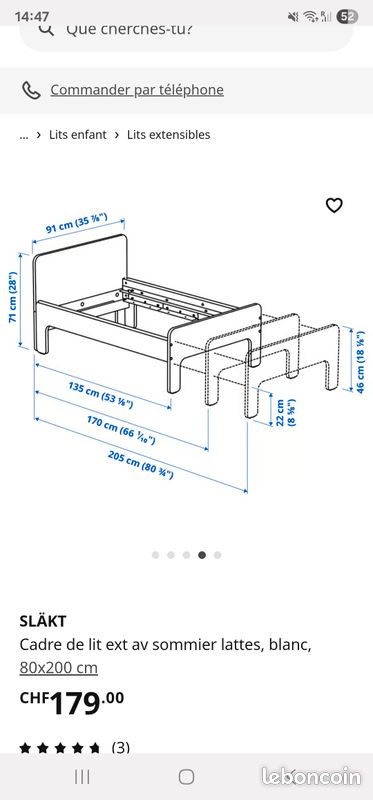 Lit évolutif Ikea SLÄKT (image 2)