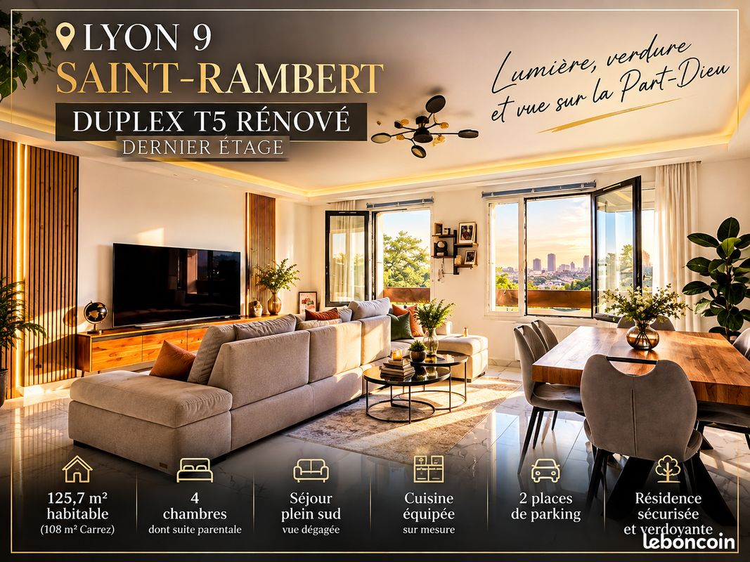 Appartement 5 pièces 126 m² · à Lyon · 125,7 m² · 369 000 €