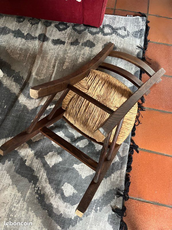 Chaises béarnaises bois et paille (image 4)