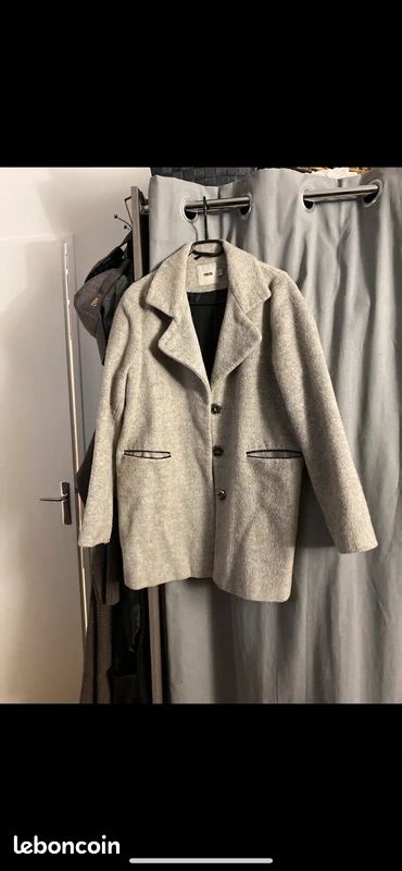 asos manteau gris oversize
