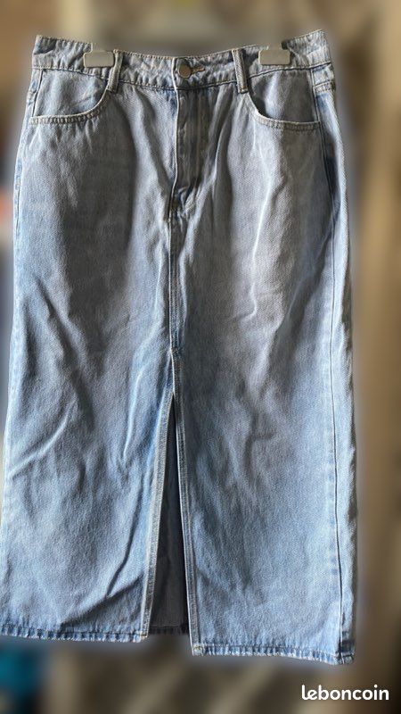 Jupe Longue Bleue En Jean - Taille 40 - Occasion En Parfait état, Très Peu Portée