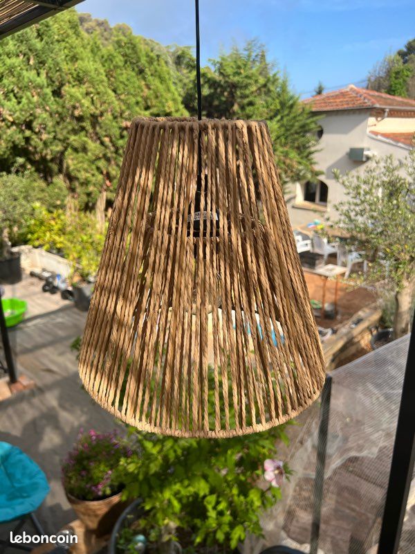 Lampe suspension en corde tissée (image 7)