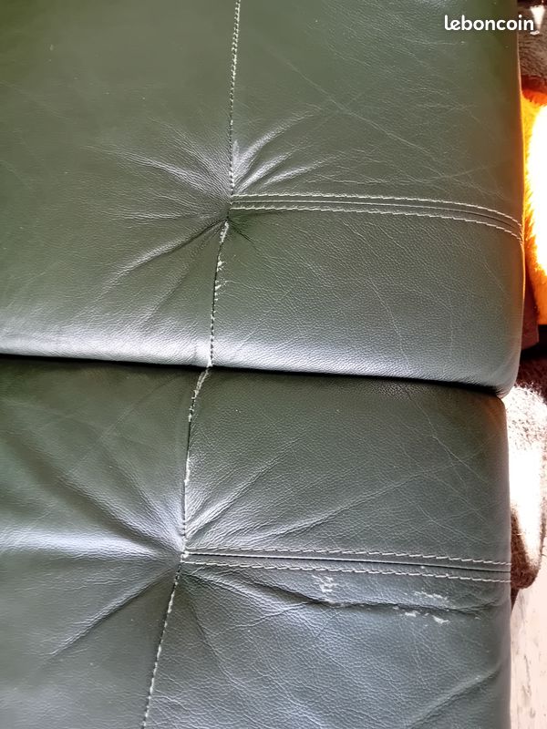 Vends canapé cuir vert (image 3)