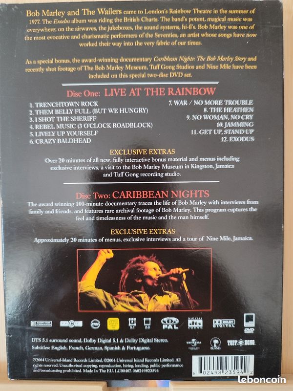 Bob Marley coffret DVD live (image 2)