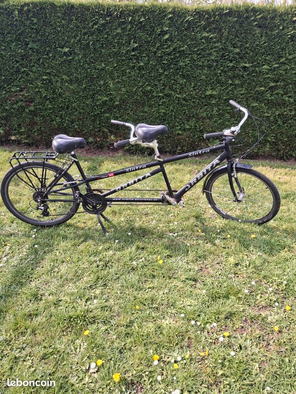 Tandem Bi Bici Vintage - 5 Vitesses - Cadre Acier Rouge - 26 Pouces - Italie