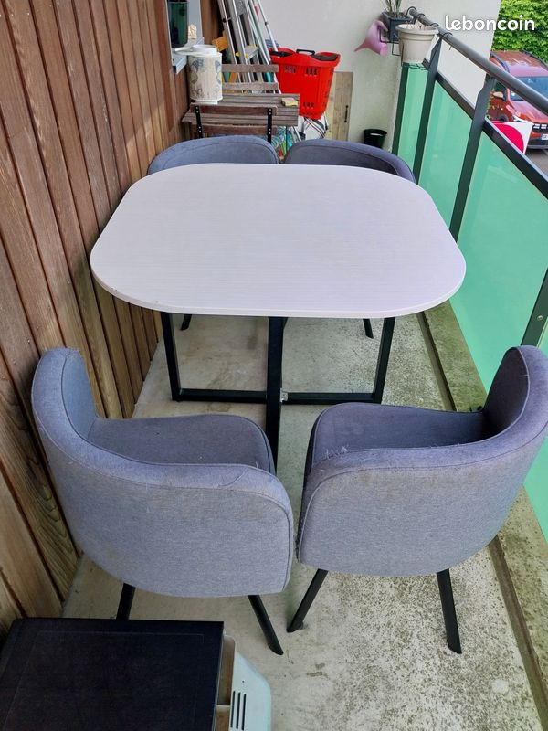 Table + 4 chaises encastrables (image 4)