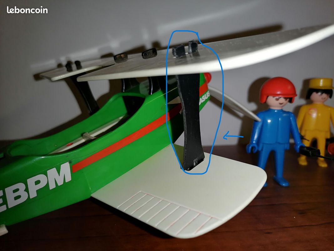 Playmobil - exceptionnel super etat avion biplan 3246 pegasu à