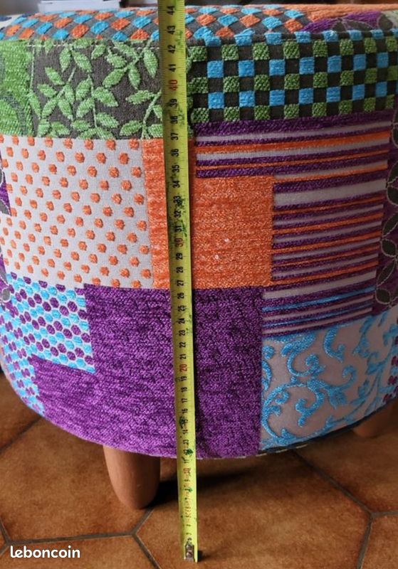2 Poufs POLTRONESOFÀ en tissu bigarré/patchwork (image 3)