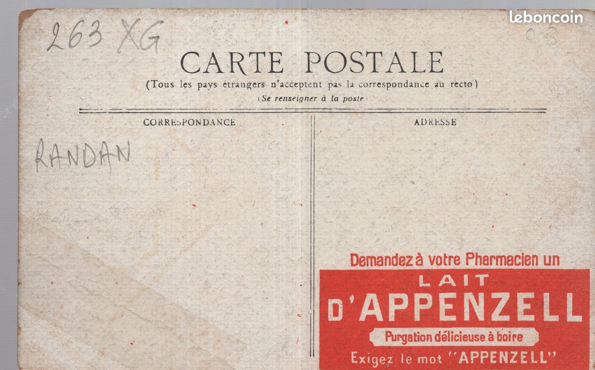 63 - Département du PUY DE DÔME - CARTE POSTALE ANCIENNE CPA de RANDAN (réf.263 XG) (image 2)