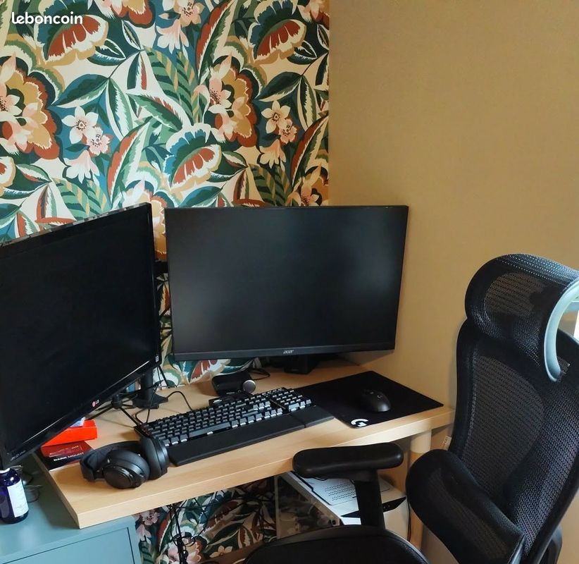 Setup double écran 27" complet Acer + LG + support double bras (image 1)