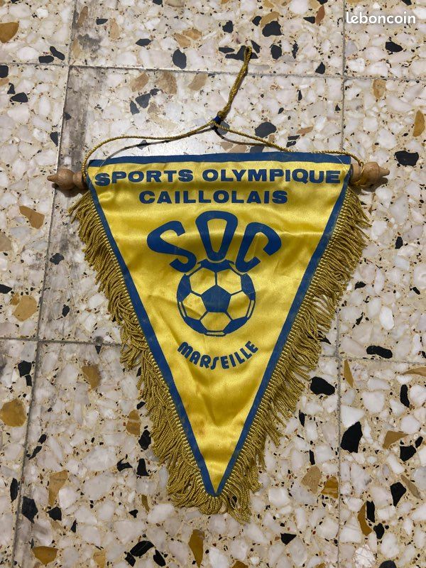 Fanion Olympique De Marseille – OM – Vintage Bleu – Bon état