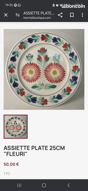Assiette porcelaine Henriot (image 5)