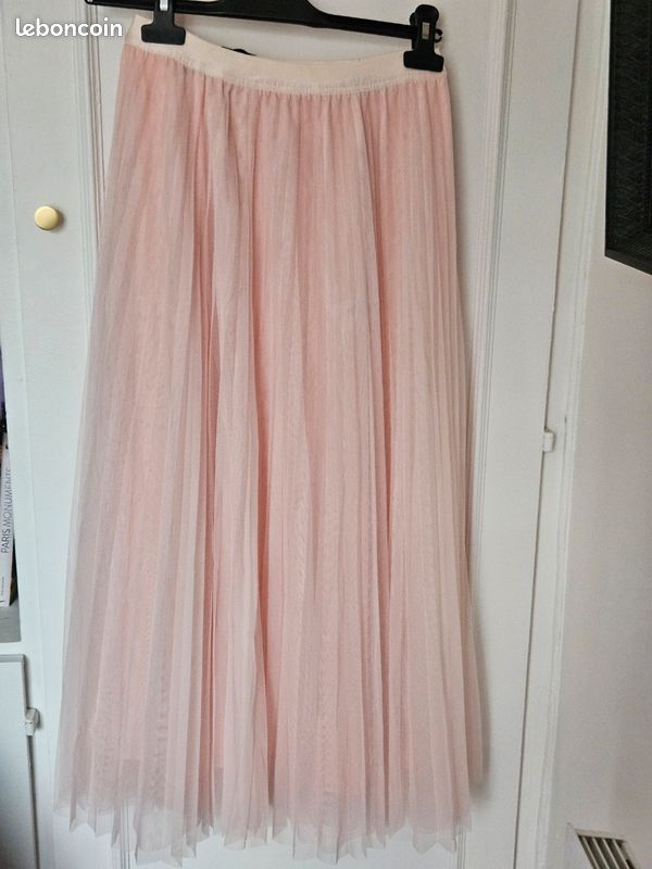 Jupe Tara Jarmon En Soie Camel Avec Perles Dorées - Taille 4 (S), Neuve Avec étiquettes