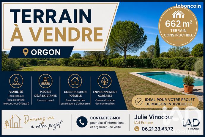 Terrain 662 m² Orgon