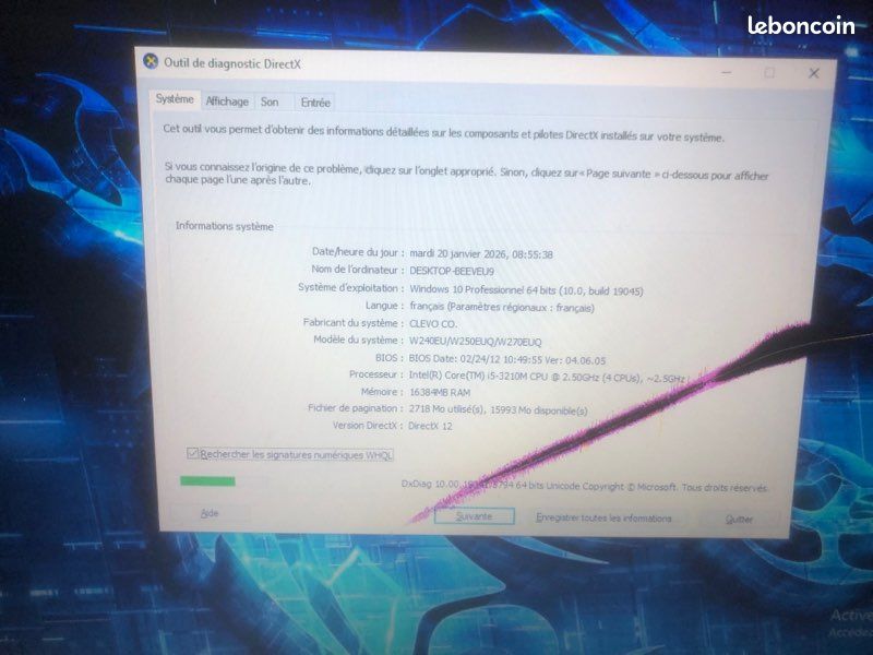 Test : lenovo 7482, performance 17, 3 pouces i3