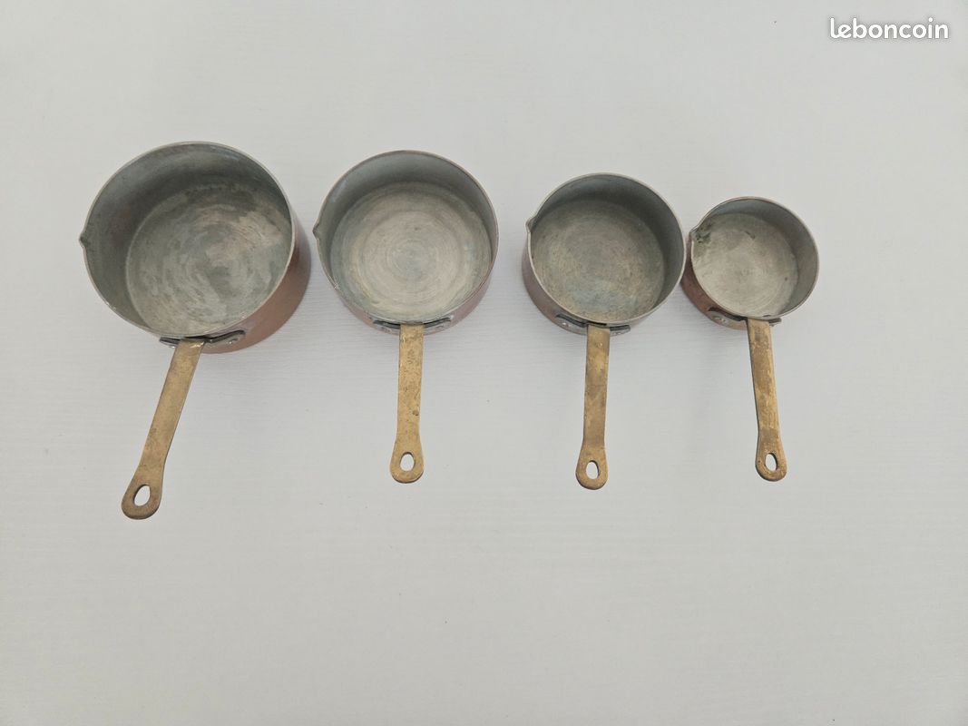 Lot de 4 poêlons poêles miniatures casseroles 100% cuivre diam 930mm 830mm 730mm 630mm - Livraison 24h - cup (image 6)