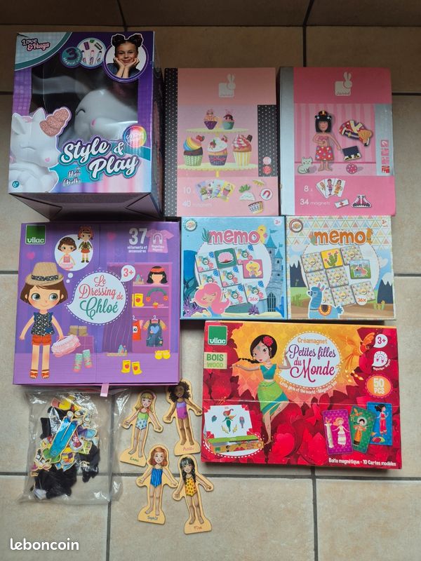 Lot de 8 jeux magnétiques / puzzle assemblage mémo créatif enfant fille garçon bébé jouet (image 1)