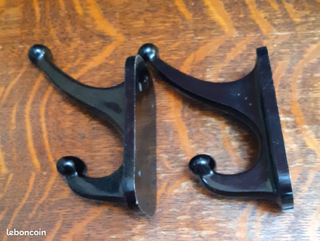 Lot de 2 patères en plastique noir (image 2)