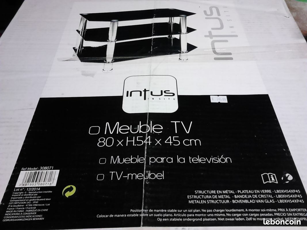 Meuble TV télé - Meuble bas pour télévision 80cm (image 2)