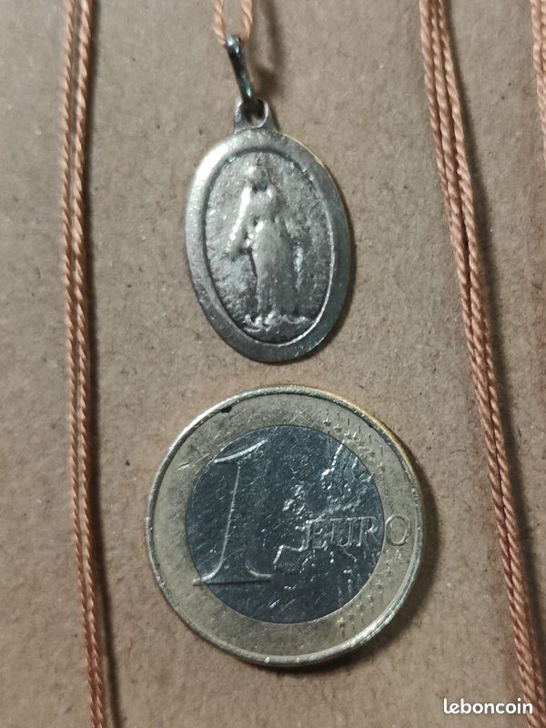 ANCIENNE MEDAILLE RELIGIEUSE Sainte Vierge A L'enfant Argent Massif Bijoux Jewel EUR 36,50