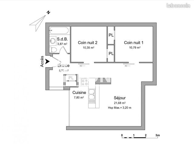 Appartement a louer sceaux - 3 pièce(s) - 63 m2 - Surfyn