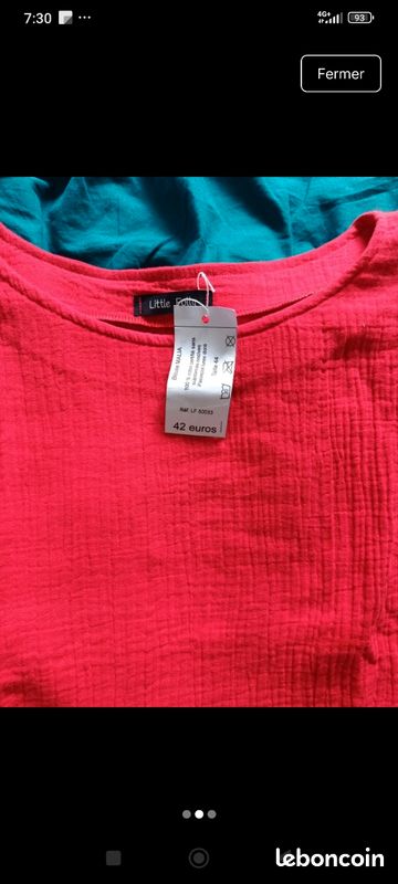 T-shirt little folly 100 % coton 9 rouge
Couture dorée épaule
Blouse (image 2)