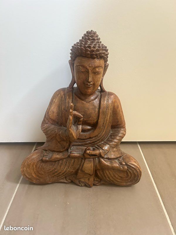 Objet déco en bois Bouddha (image 1)