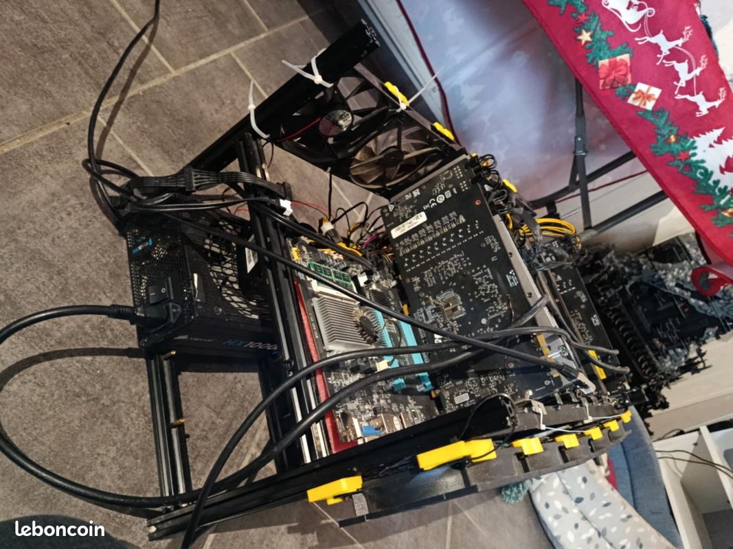 Rig minage crypto + cadre + carte graphique - Accessoires informatique