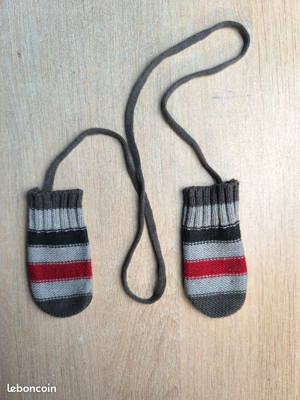 Gants bébé en maille longueur 10,5 cm multicolore (image 2)