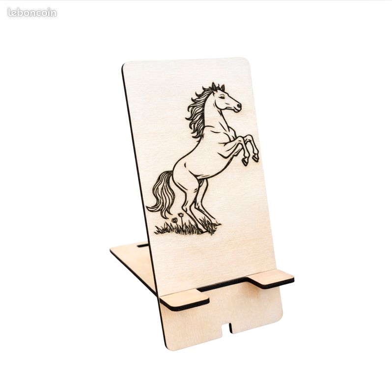 Support téléphone bois cheval – Crinière / Fougue / Allure – idée cadeau cavalière - cavalier (image 4)