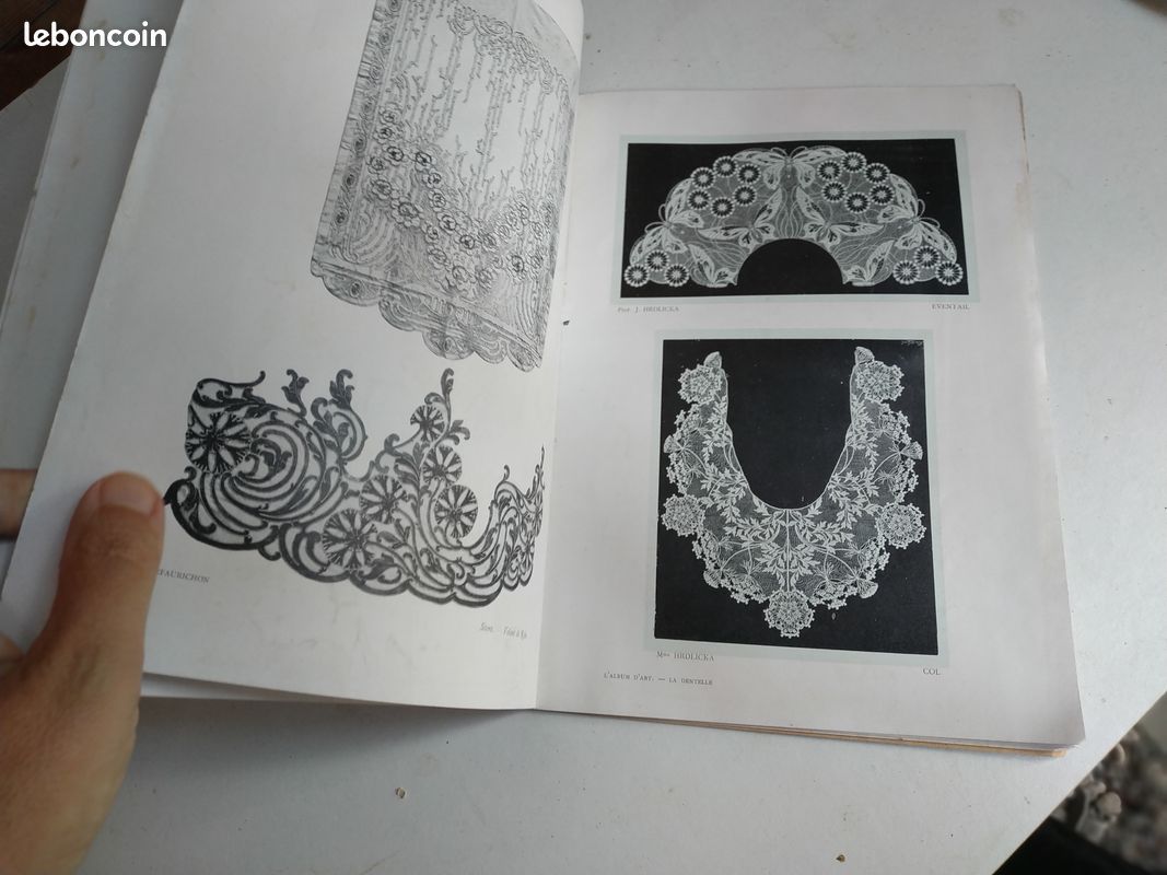 L'album d'art la dentelle art décoratif : anciennes planches de modèles en dentelle 1904 vintage (image 4)
