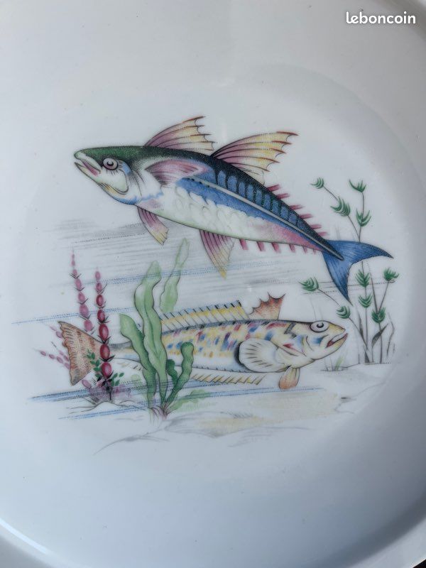 Superbe assiettes à poissons exclusivités porcelaine de sologne (image 4)