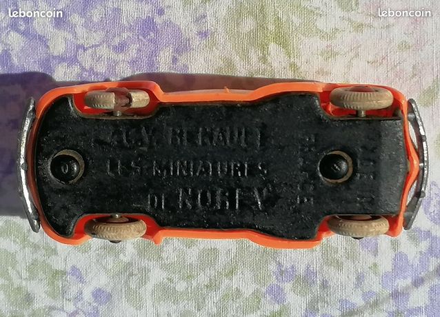 Norev Renault 4cv Orange Flash - Réplique Avec étiquette Et Boîte - Plastique