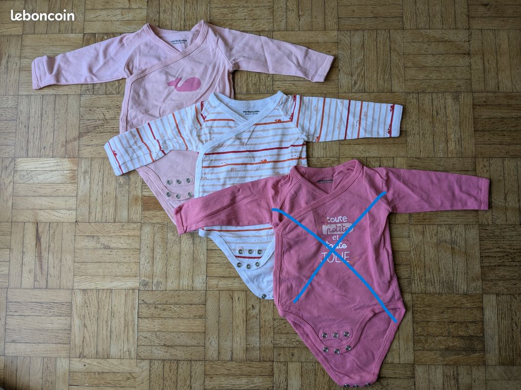 Lot de 2 bodies Verbaudet 6 m - 67 cm (image 1)