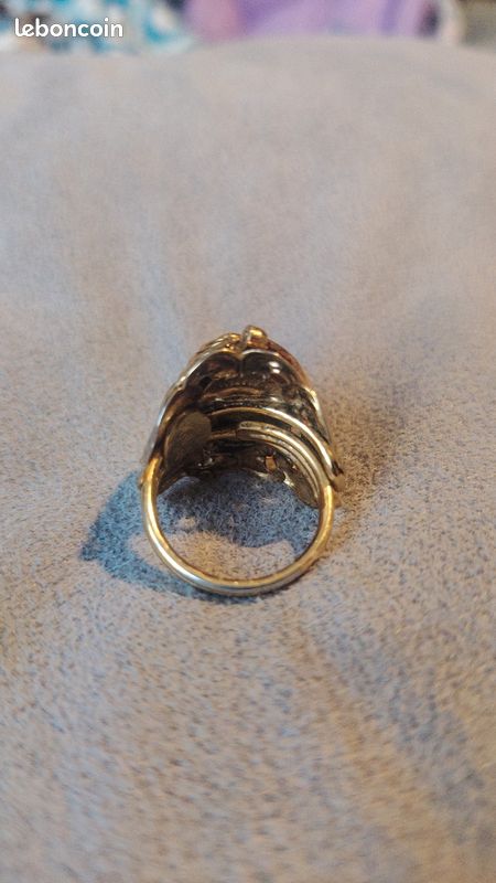 Bague Vintage Années 60 En Or 18K Deux Poissons émaillés - Italie - Taille ITA 13.5