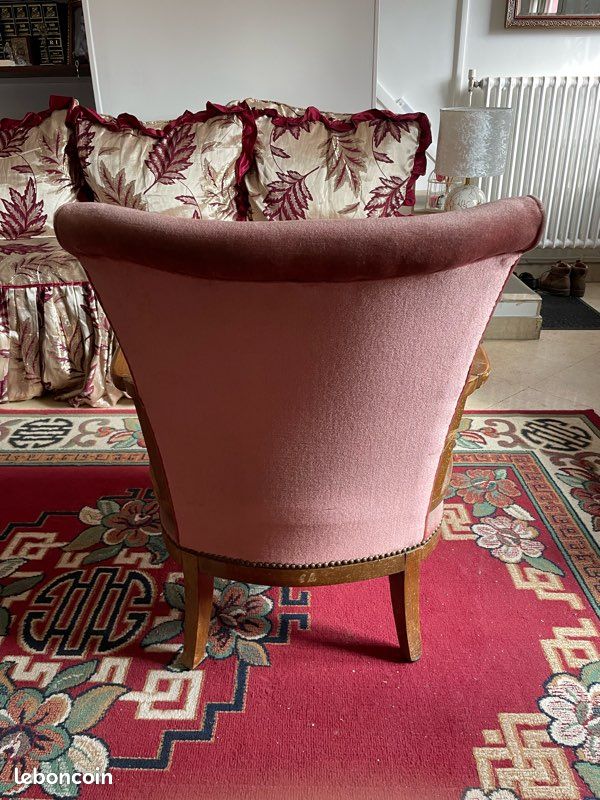 Fauteuil velours bordeaux (image 3)
