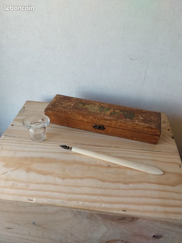 Lot encrier plumier et porte plume (image 1)