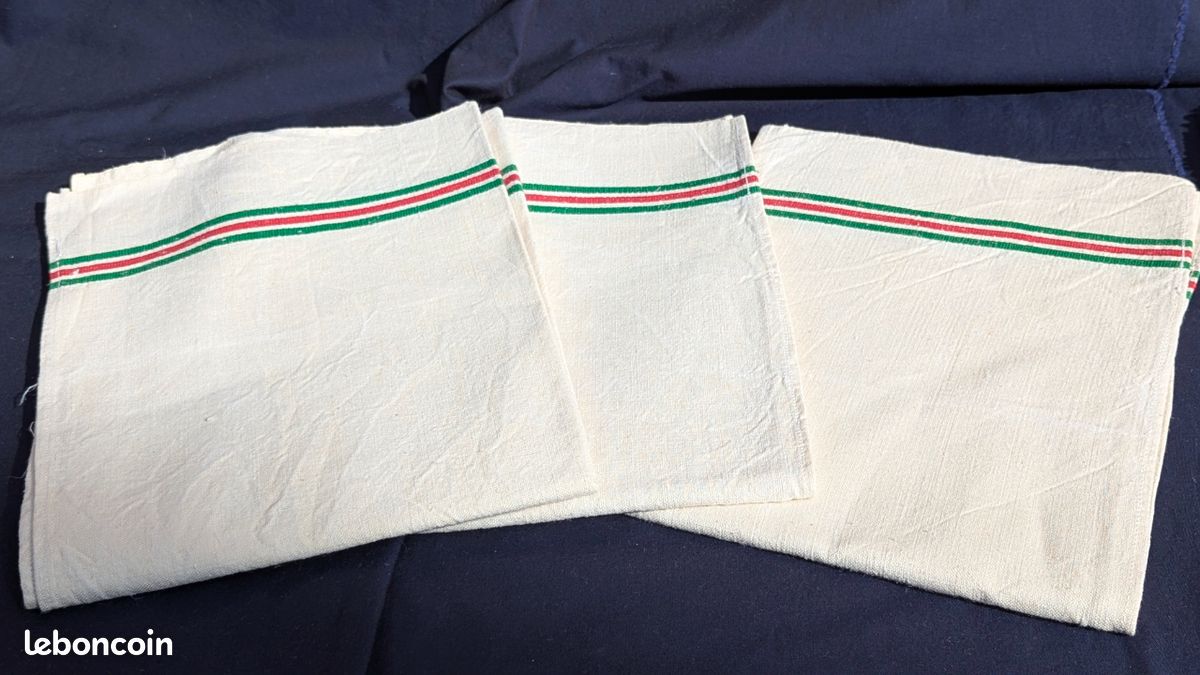 Torchons lot de 3 lin Métis vintage (image 7)