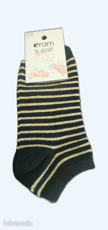 Chaussettes Eram neuf noir et doré (image 1)