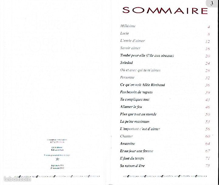 OBISPO 20 Chansons paroles et musiques (image 3)