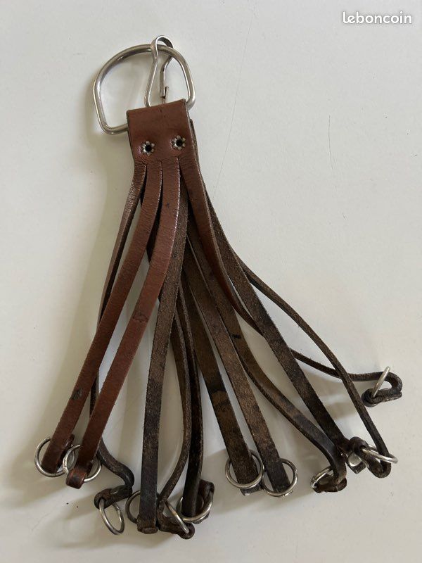 ANCIEN PORTE GIBIER à sangles cuir pour chasse aux oiseaux - Accessoire