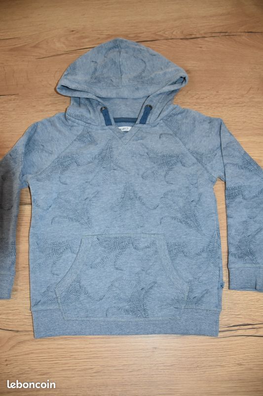 Sweat à Capuche Garçon Carbrini – Gris Clair/foncé – Taille 12-13 Ans – Occasion état Correct